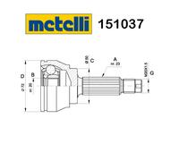 Joint Semi-Axe Côté Roue Ford Fiesta - Escort - Orion Metelli Pour 6071774