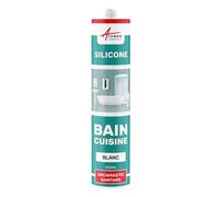 Joint Silicone Salle de Bain, Douche, Baignoire 300 ml x 1 Blanc | Joint Sanitaire Étanche, Anti-Moisissures, pour Douche, Baignoire, Carrelage et Béton Ciré, Int/Ext - Arcane Industries