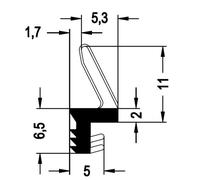 Joint sur dormant noir 606752 REHAU Larg.4.5 mm - Rouleau 75m - 606752NOIR