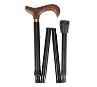 Joint Tech. Industry Co, LTD 17602 Stock en métal léger 100 kg - Pliable - Poignée Derby - Anneau en laiton mat/bois Marron/noir