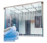 Joints de Porte à lamelles en PVC Industriel, adaptés aux Chambres Froides et aux Compartiments de congélation - cloison Bleue étanche à la poussière et au Vent - 1,2 x 2,5 mètres (8 Bandes