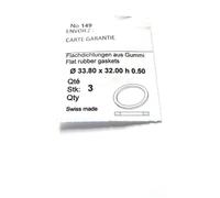 Joints d'étanchéité - Non spécifié - 33.80x32.00x0.50 mm - Blanc - Remplacement pour montre