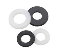 Joints en plastique Nylon blanc/noir, 5 à 100 pièces, rondelle plate M2-M24, anneau plat isolé(Black,M4x8x0.8(200pcs))