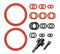 Joints Torique d'Étanchéité Rondelle en Caoutchouc, 30 Pièces, joint cafetiere, Joint Plat Caoutchouc, pour la valve de support de la valve de vapeur, pour Robinet, Vanne, Pompe, Noir, Rouge