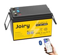 Joiry Bluetooth LiFePO4 12V 200AH Lithium Batterie Rechargeable avec Plus de 5000 Cycles Profonds et BMS Protection pour Systèmes Solaires, Bateaux, Camping