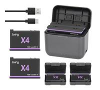 Joiry Insta 360 X4 Batterie de Rechange et Chargeur Compatible avec Insta360 X4 Appareil Photo d'action à Double Port (2 Batteries 2800 mAh + 1 Chargeur)
