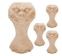 Jois de Meubles sculptés en Bois Massif, canapé-Basse Armoire à télévision des Pieds, Grain Exquis, écarté écologique, Sculpture méticuleuse, Pack 4pcs