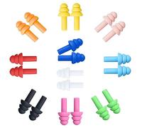 JOIYHY 10 Paia Tappi Orecchie per Dormire, Tappi Orecchie Piscina, Riutilizzabili, in Morbido Silicone,Tappi per Le Orecchie con Cancellazione Del Rumore Dormire