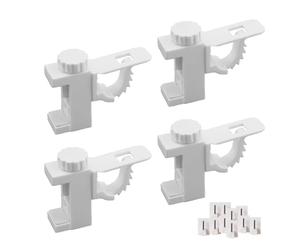 JOIYHY 4 Pièces Support Tringle Rideau Dressing, Support Tringle Rideaux sans Percage,Barre Transversale Réglableen ABS, pour Mon Dressing,Salle de Maquillage, Bureau, étagères ou Plan de Travail