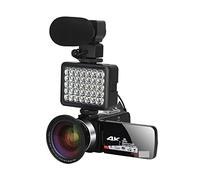 JOJIDE Camescope Numerique, Caméra vidéo numérique Professionnel 4K caméscope Fill Light Vlogging Kit for Le Streaming avec 16X Zoom Photographie(No SD Card,Lens Light MIC)