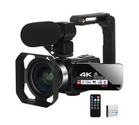 JOJIDE Camescope Numerique, Caméra Vlog numérique 4K for l'enregistrement vidéo Streaming Webcam caméscope Portable extérieur enregistreur de Photographie 18X(128G SD Card,Outfit)