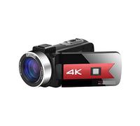 JOJIDE Camescope Numerique, Caméras vidéo numériques de Vision Nocturne for la Diffusion en Direct Webcam Photographie à Distance 4K Vlog caméscope enregistreur Infrarouge(128G SD Card,Rot)