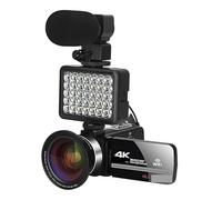 JOJIDE Camescope Numerique, Caméscope numérique 48MP Caméra vidéo numérique for Le Streaming Vlog Recorder Stabilisateur de Webcam Time-Lapse 4K 18X(16G SD Card,with Mic Lens Light)