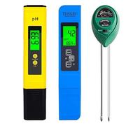 JOJIDE Ph-mètre + TDs Ppm mètre + Ensemble de testeur de PH du Sol adapté à l'instrument de Mesure en Pot de Piscine d'aquarium Industriel