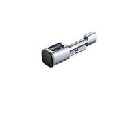 JOJIDE Serrure Connectée, Tuya APP Empreinte Digitale Carte RFID Euro Serrure à Cylindre électronique Serrure de Porte Intelligente numérique sans clé remplacer(Silver,A 35 B 35)