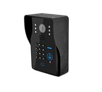 JOJIDE Sonnette Camera, Interphone Vidéo Filaire 7 Pouces Sonnette Villa Bâtiment Interphone Mot De Passe Carte Magnétique Télécommande Déverrouiller Sonnette Électronique