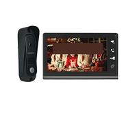 JOJIDE Sonnette Camera, Système d'interphone de Sonnette vidéo Filaire RFID déverrouiller la Sonnette de caméra avec écran de 7 Pouces Vision Nocturne Maison Cloche for V