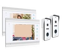 JOJIDE Sonnette Camera, Système d'interphone vidéo HD1080P de 7 Pouces avec Support de caméra de Sonnette Filaire Haute définition déverrouillé(2M2D)