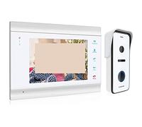 JOJIDE Sonnette Camera, Système d'interphone vidéo HD1080P de 7 Pouces avec Support de caméra de Sonnette Filaire Haute définition déverrouillé(1M1D)