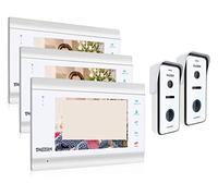 JOJIDE Sonnette Camera, Système d'interphone vidéo HD1080P de 7 Pouces avec Support de caméra de Sonnette Filaire Haute définition déverrouillé(3M2D)
