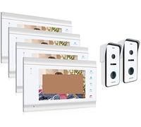 JOJIDE Sonnette Camera, Système d'interphone vidéo HD1080P de 7 Pouces avec Support de caméra de Sonnette Filaire Haute définition déverrouillé(4M2D)