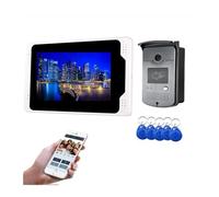 JOJIDE Sonnette Camera, Système d'interphone vidéo sans Fil Sonnette de Porte Tuya IP visiophone for Maison Appartement écran Tactile Carte RFID déverrouillage à Distance(UCYBO-701MEID11)