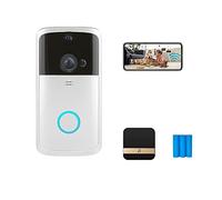 JOJIDE Sonnette Camera, Tuya Smart Video Doorbell Caméra Interphone Extérieur sans Fil Porte Cloche Mouvement for La Sécurité Résidentielle Protection(Blanc)