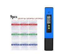 JOJIDE Testeur de qualité de l'eau Haute précision 0,01 pH, écran LCD numérique, pla de Mesure, Stylo de Test de pH, adapté aux piscines et Aquariums(Blue 9pcs Powder)