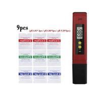 JOJIDE Testeur de qualité de l'eau Haute précision 0,01 pH, écran LCD numérique, pla de Mesure, Stylo de Test de pH, adapté aux piscines et Aquariums(Red 9pcs Powder)