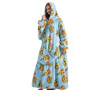 JOJJJOJ Couverture à capuche surdimensionnée avec énorme poche - Sweatshirt pour femme et homme - Taille unique - Pizza