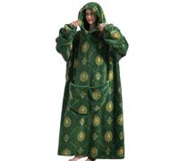 JOJJJOJ Couverture à capuche surdimensionnée avec poche géante pour homme et femme Taille unique, Lion Vert, taille unique