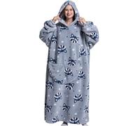 JOJJJOJ Couverture à capuche surdimensionnée avec poche géante pour homme et femme - Taille unique - Paresseux raton laveur