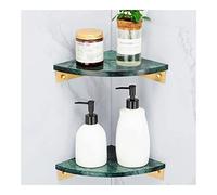 JOJMIDO Étagère de Douche d'angle pour Salle de Bain, Pierre Verte, Laiton Antique, Salle de Bain, cosmétiques, shampoing, étagère de Rangement Murale, étagère à épices, étagère Robuste et Durable p