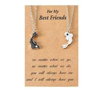 jojnsha 1/2 Pièces Personnalité Pour Chi Poisson Collier Ensemble Main Corde Amitié Famille Bijoux Déco Poisson