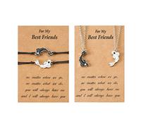 jojnsha 1/2 Pièces Personnalité Pour Chi Poisson Collier Ensemble Main Corde Amitié Famille Bijoux Déco Poisson