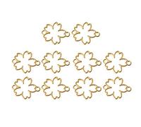 jojnsha 10x/Ensemble Cadre Métallique Fleur De Cerisier Réglage De Lunette Ouverte Pendentif Résine UV Fabrication De Bijoux Bricolage pour Presse Fleur Artisanat Collier Pendentif Cadre Kit