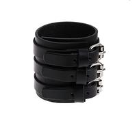 jojnsha 260 x 60 mm 3 brins triple sangle en simili cuir bracelet Wtistband punk perles bracelets pour femme