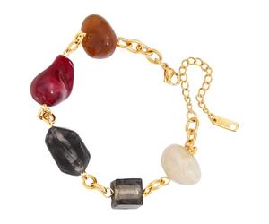 jojnsha À Segments en Résine Chaîne Acier Inoxydable Poli Étanche Accessoire De Poignet Élégant Bijoux Artistiques Résine pour Usage Quotidien