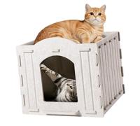 jojnsha Abri pour Chaton Perçu Bondé avec Structure De Toit Plat Stable Ne Perdant Pas De Visage pour Les Chats Griffants Mobilier Contemporain pour Animaux De Compagnie À Déplacement De Lit