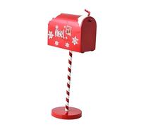 jojnsha Boîte De Collecte Lettres du Père Noël Noël Poste Courrier en Métal Rouge Et Blanc pour La Maison Décoration Fête Vacances Rangement Cadeaux Décoration Boîte Lettres