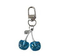 jojnsha Breloque unique en forme de cerises scintillantes - Pratique - Pendentif de sac - Décoration de voiture, bleu, taille unique