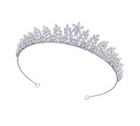 jojnsha Couronnes de mariée élégantes et réglables en strass argenté pour mariages, bals, activités de concours de beauté