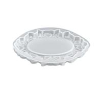 jojnsha Élégant moule baroques en silicone pour travaux manuels, plateau à bijoux décoratif avec gaufrage floral complexe et moule en relief antique