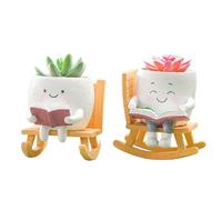 jojnsha Fauteuil à bascule créatif/visages pivotants pour plantes succulentes en résine pour intérieur et extérieur