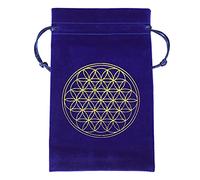 jojnsha Flower of Life Sac de rangement pour cartes Oracle Sac de divination Sacs à bonbons Protège des cadeaux pour enfant, bleu, Square