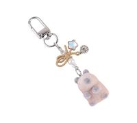 jojnsha Hauteur Clés Marmotte En Feutre Léger En Feutre Le Pendentif Animal Avec Une Décoration Amusante Perles Bowknot Pour Les Étudiants