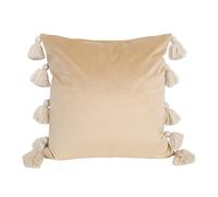 jojnsha Housse de coussin en velours avec pompons - Housse de coussin tendance lavable