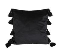 jojnsha Housse de coussin en velours avec pompons - Housse de coussin tendance lavable