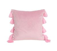 jojnsha Housse de coussin en velours avec pompons - Housse de coussin tendance lavable