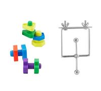 jojnsha Jouets pour Oiseaux 7 Pièces Ensemble De Jouets Perroquets Spinner en Métal avec Spinner De Voyage Puzzles en Plastique Écrous Et Boulons Colorés Ensemble d'oiseaux Perruches Perroquets